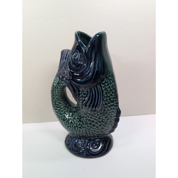 Source Unknown Other - Vintage( Suspected )Olfaire Fish Shaped Gurgle Jug Pitcher Ceramic